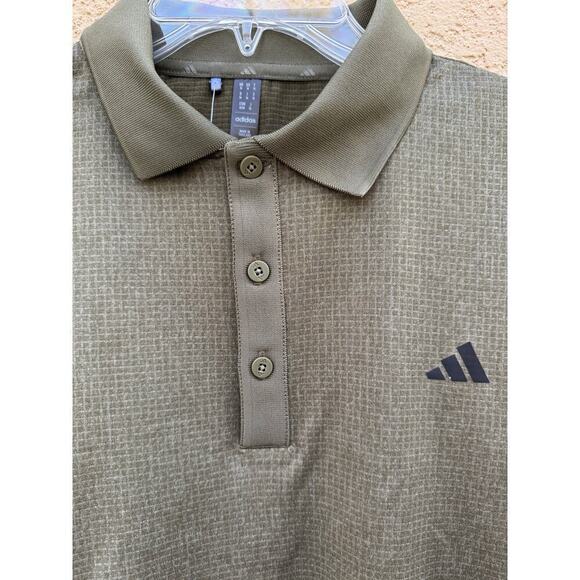 Adidas Golf Polo Olive Green Long Sleeve Medium NWT - Picture 4 of 9